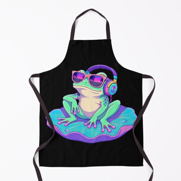 Item preview, Neon Frog Wearing Sunglasses And Headphones designed and sold by Linework Studio.