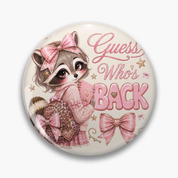 Item preview, Guess Who's Back Coquette Raccoon Pink Bow Preppy School designed and sold by Yellowriversss.