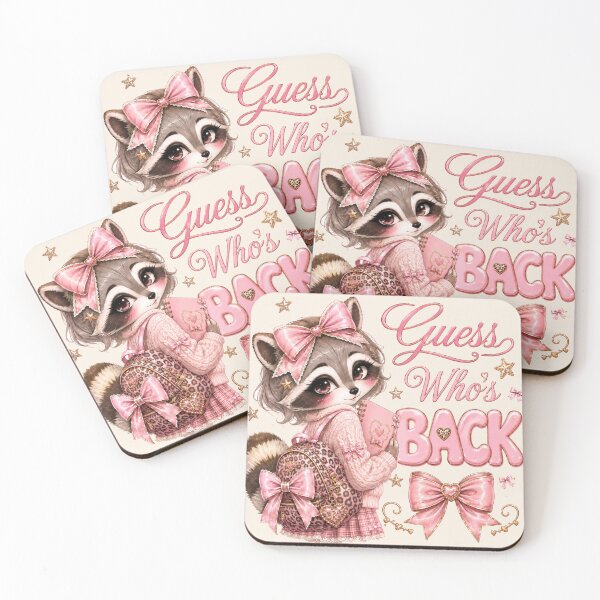 Item preview, Guess Who's Back Coquette Raccoon Pink Bow Preppy School designed and sold by Yellowriversss.