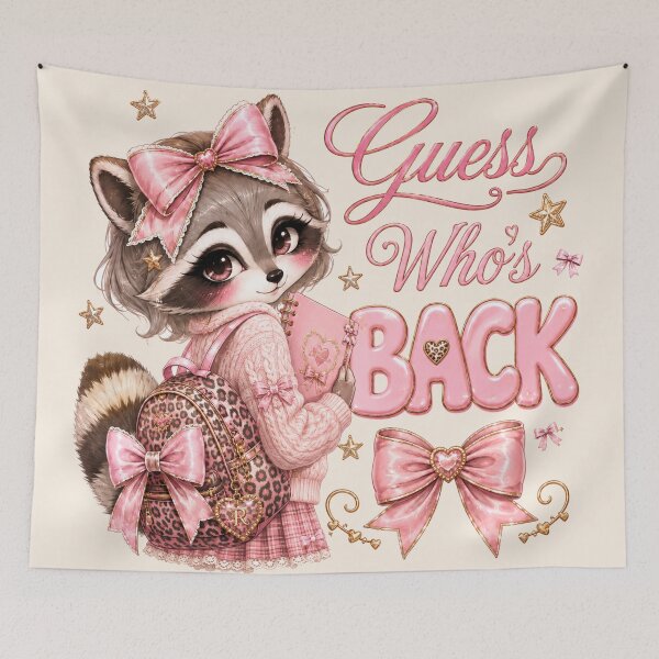 Item preview, Guess Who's Back Coquette Raccoon Pink Bow Preppy School designed and sold by Yellowriversss.