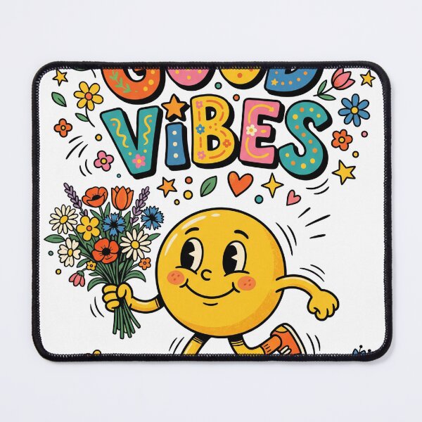 Item preview, Good Vibes Retro Smiley Bouquet Vintage Mascot Sticker Design designed and sold by misbahsiro.