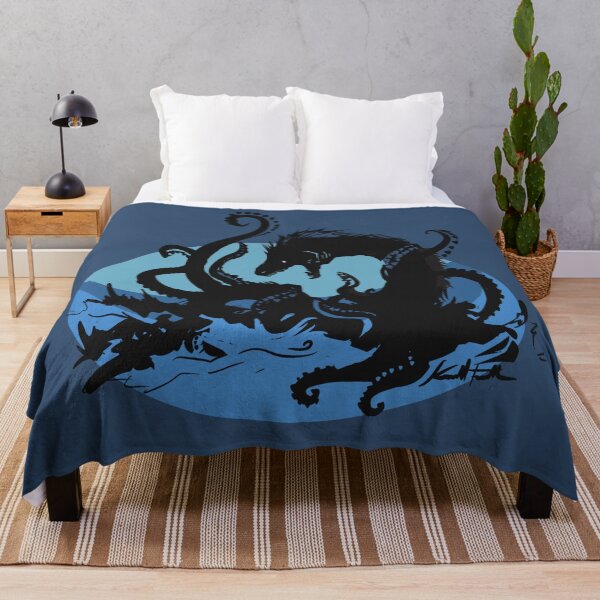 Item preview, Giant Squid in a Battle with a Sea Serpent Monster designed and sold by Kendall  Falk.