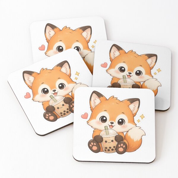 Item preview, Cute Kawaii Fox Boba Sticker | Adorable Fox Bubble Tea | Cute Animal Sticker designed and sold by Vegasstickers.