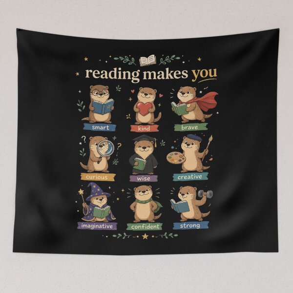 Item preview, Reading Teacher, Literacy Teacher, Cute Otter Reading, Book Lover Teacher Gift, Elementary Reading designed and sold by Quiajia.