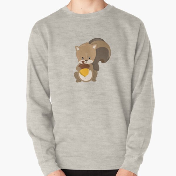 Little Squirrel With Nut Pullover Sweatshirt