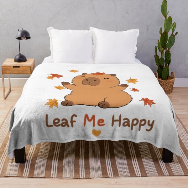 Item preview, Leaf Me Happy – Cute Capybara Autumn Fall Vibes designed and sold by FennyWijayaMomo.