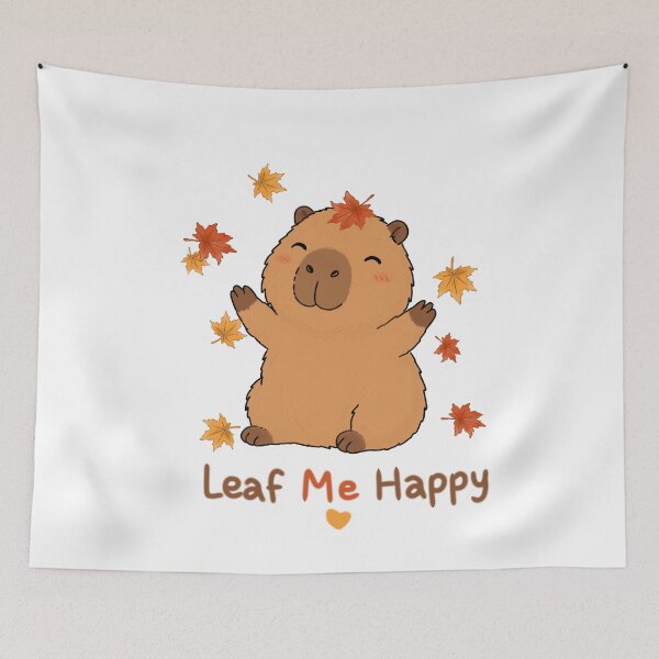 Item preview, Leaf Me Happy – Cute Capybara Autumn Fall Vibes designed and sold by FennyWijayaMomo.