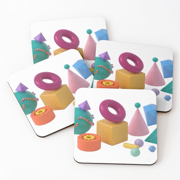 Item preview, Fresh COLORFUL SHAPES Abstract 3D Art designed and sold by dazzlemakers.