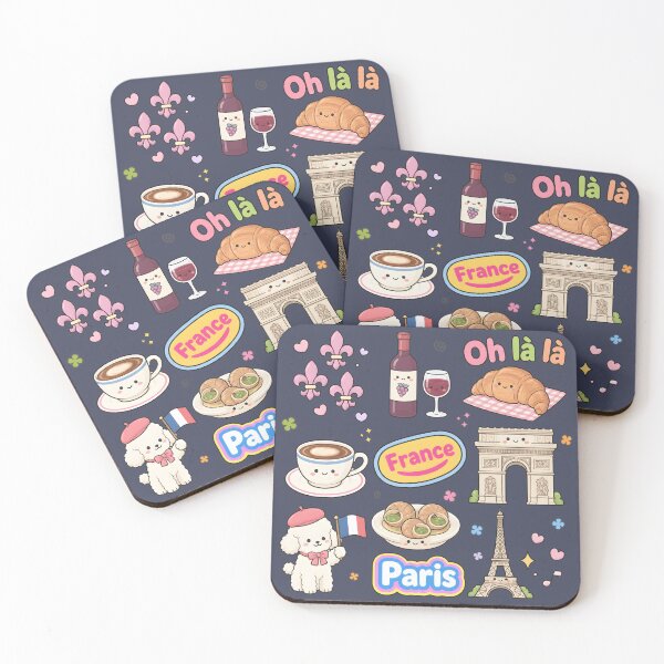 Item preview, France Cute Collage Pastel Seamless Pattern designed and sold by HowToCanadian.
