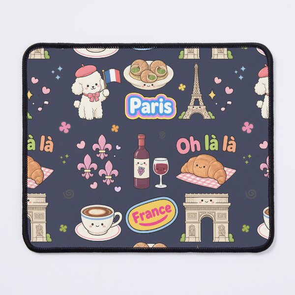Item preview, France Cute Collage Pastel Seamless Pattern designed and sold by HowToCanadian.