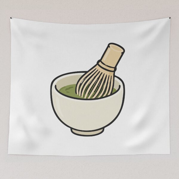 Item preview, Cute Kawaii Matcha Bowl With Whisk designed and sold by VectorForge Studio.