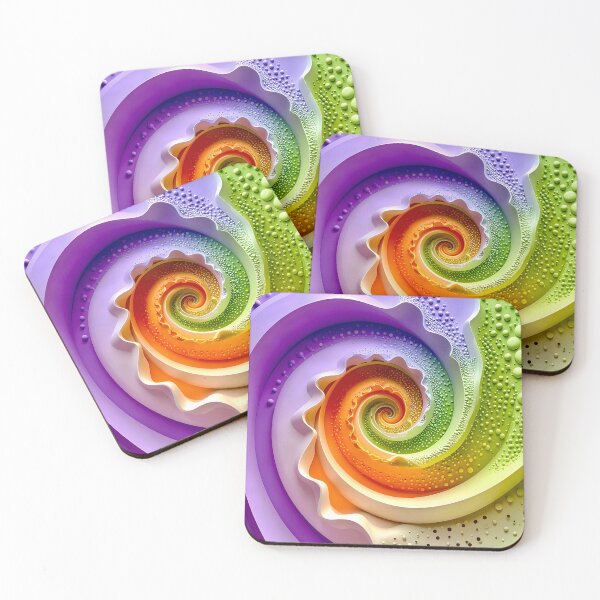 Item preview, Colorful Spiral Abstraction in Purple Orange Green designed and sold by Vicky Brago-Mitchell®.