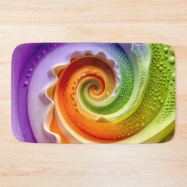 Item preview, Colorful Spiral Abstraction in Purple Orange Green designed and sold by Vicky Brago-Mitchell®.