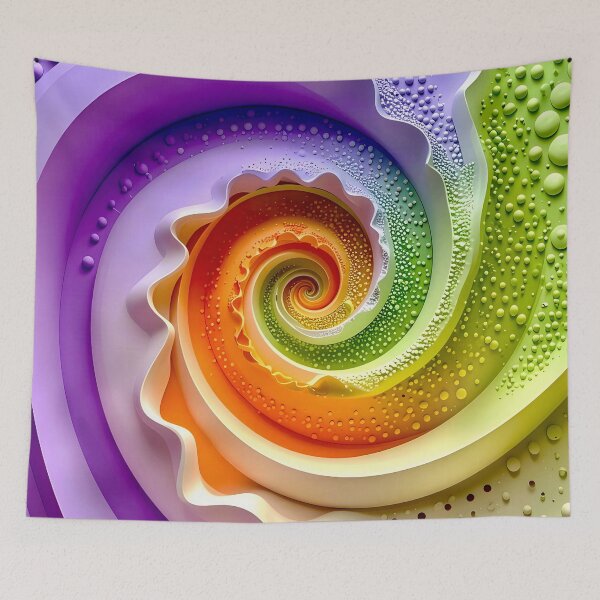 Item preview, Colorful Spiral Abstraction in Purple Orange Green designed and sold by Vicky Brago-Mitchell®.
