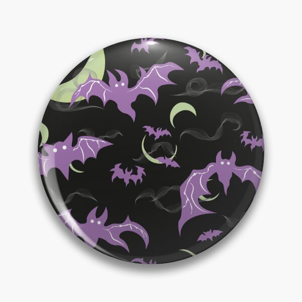 Item preview, Bats and Spooky Moons Pattern - Ghoulish Purple, Green and Black designed and sold by Daniel Bevis Design.