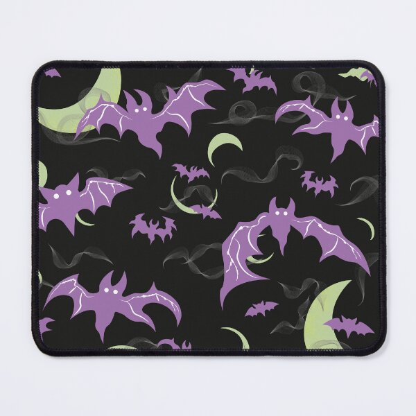 Item preview, Bats and Spooky Moons Pattern - Ghoulish Purple, Green and Black designed and sold by Daniel Bevis Design.