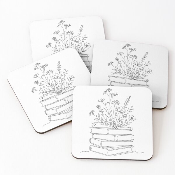 Item preview, Blooming Wildflowers Growing From Stack Of Books designed and sold by Linework Studio.