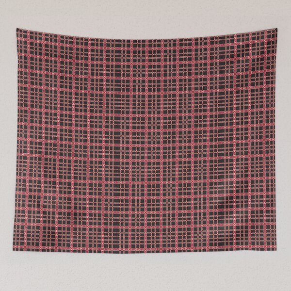 Item preview, Vintage Coral & Charcoal Geometric Floral Pattern designed and sold by Pattern Fusion Creations.