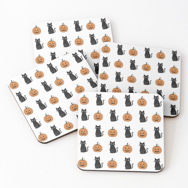 Item preview, Black Cats and Jack O Lanterns Halloween Pattern designed and sold by pixiedustpaint.