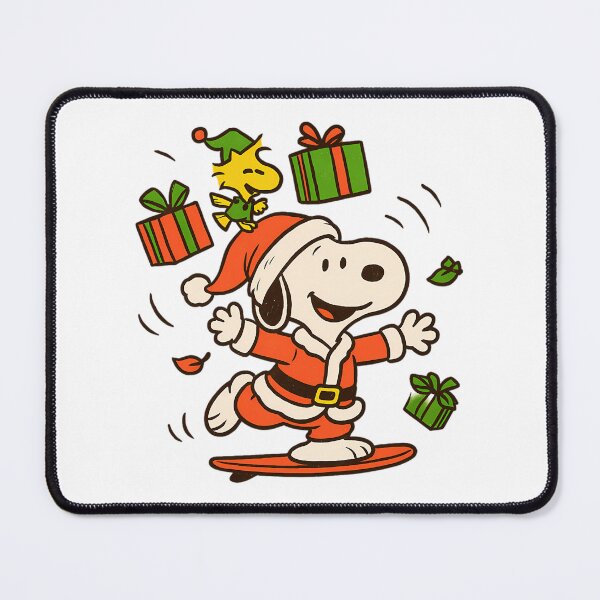 Item preview, Santa Snoopy Christmas Dog Throwing Presents With Elf Bird designed and sold by mattbecs.