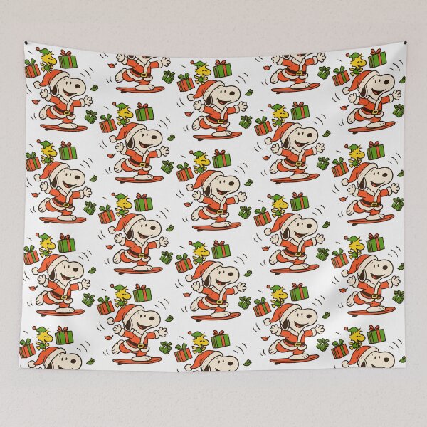 Item preview, Santa Snoopy  Christmas Dog Throwing Presents With Elf Bird designed and sold by mattbecs.