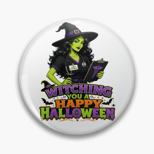 Item preview, Witching you a Happy Halloween Witch Nurse designed and sold by ThePlace2BeN.