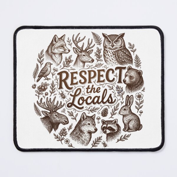 Item preview, Respect the Locals - Vintage Wildlife Animal Engraving designed and sold by Shopeon Designs.