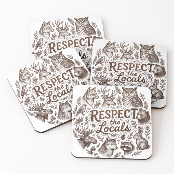 Item preview, Respect the Locals - Vintage Wildlife Animal Engraving designed and sold by Shopeon Designs.