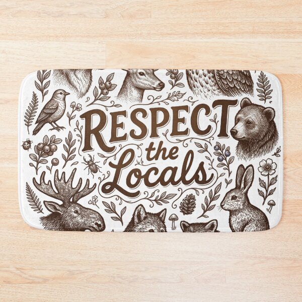 Item preview, Respect the Locals - Vintage Wildlife Animal Engraving designed and sold by Shopeon Designs.