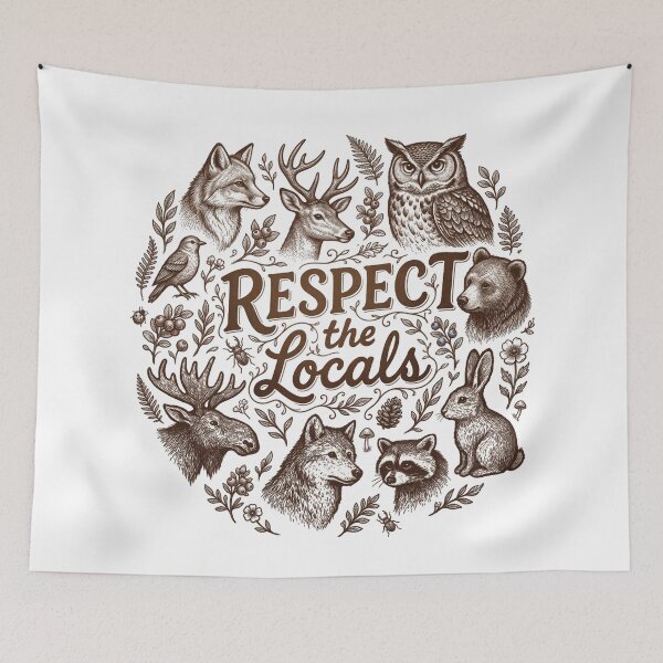 Item preview, Respect the Locals - Vintage Wildlife Animal Engraving designed and sold by Shopeon Designs.