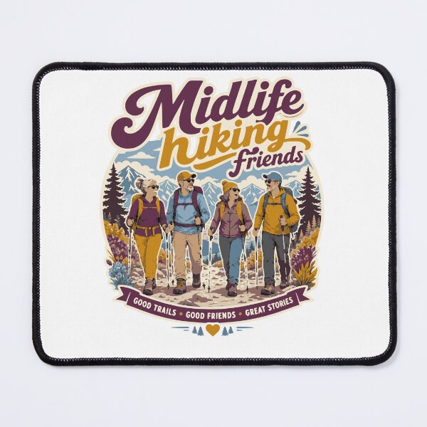 Item preview, Midlife Hiking Friends Retro Trail Club Design designed and sold by JansenGS.