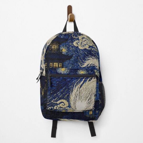 Item preview, White Chinese Dragon Moon Art - Ancient China Temple Landscape, Traditional Asian Night Illustration. designed and sold by TialCorner.