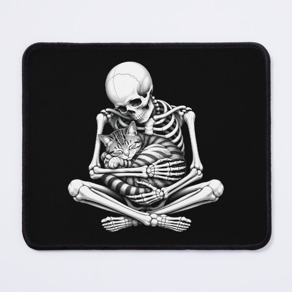 Item preview, Skeleton Cradling Sleeping Tabby Cat designed and sold by Linework Studio.
