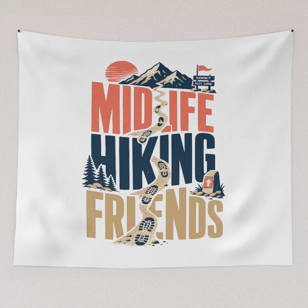 Item preview, Midlife Hiking Friends Retro Trail Club Design designed and sold by JansenGS.
