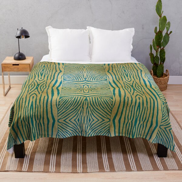 Item preview, Hand drawn gold & teal zebra stripes designed and sold by Anne Londez Studio.