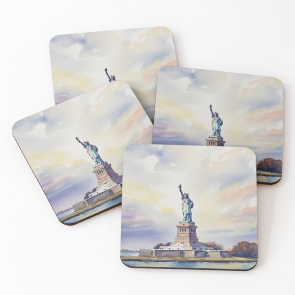 Item preview, Statue of Liberty, watercolour designed and sold by Pinkgnomie.