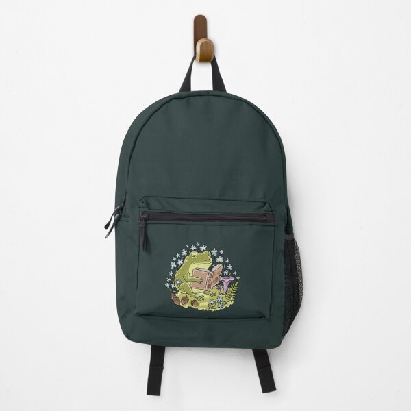 Item preview, Frog Reading a Book Floral Cottagecore Aesthetic designed and sold by LeshanArt.