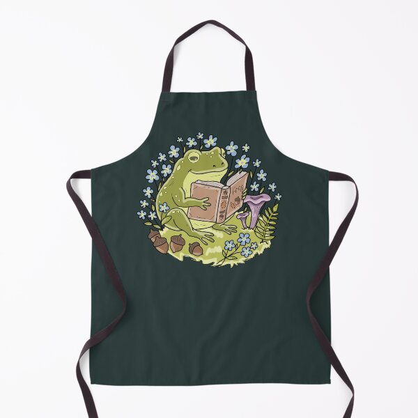 Item preview, Frog Reading a Book Floral Cottagecore Aesthetic designed and sold by LeshanArt.