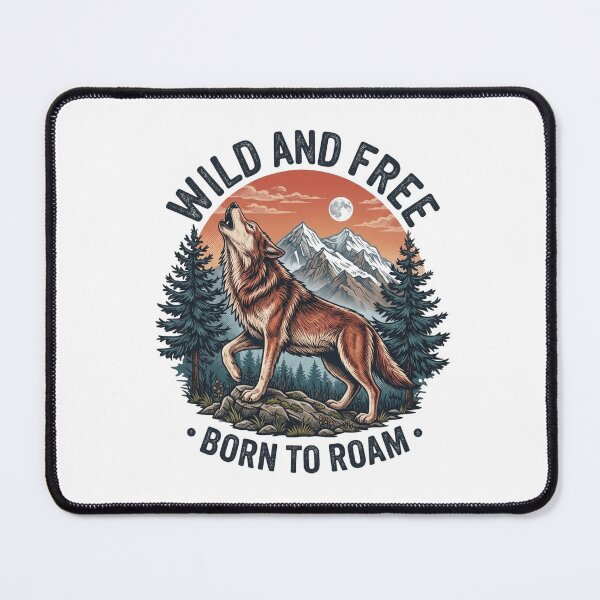 Item preview, Wild and Free - Howling Wolf Wilderness Emblem designed and sold by Shopeon Designs.
