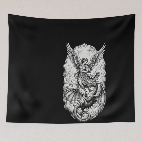 Item preview, Saint Michael Fighting the Dragon designed and sold by leslygelbq.