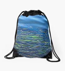 Blues and Greens Drawstring Bag