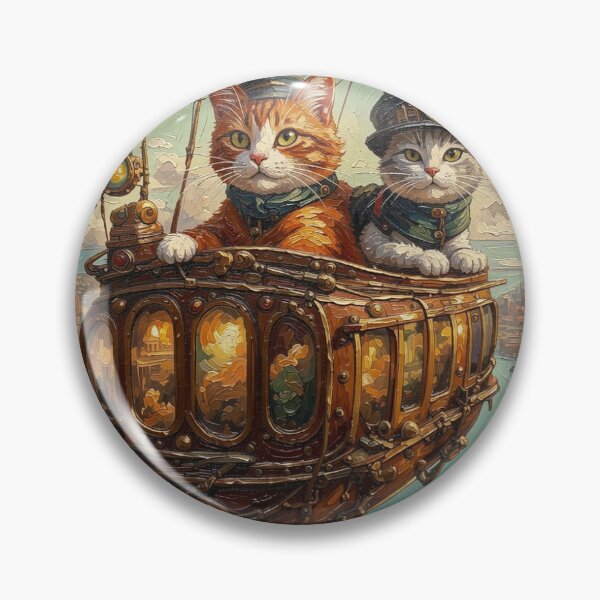 Item preview, Impasto Steampunk Airship Cats designed and sold by FotoworldEdel.