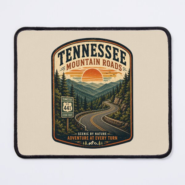 Item preview, Tennessee Mountain Roads Vintage Retro Travel Poster designed and sold by Globalcitytees.