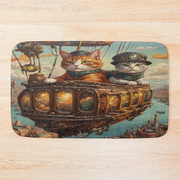 Item preview, Impasto Steampunk Airship Cats designed and sold by FotoworldEdel.