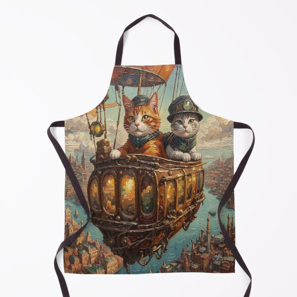 Item preview, Impasto Steampunk Airship Cats designed and sold by FotoworldEdel.
