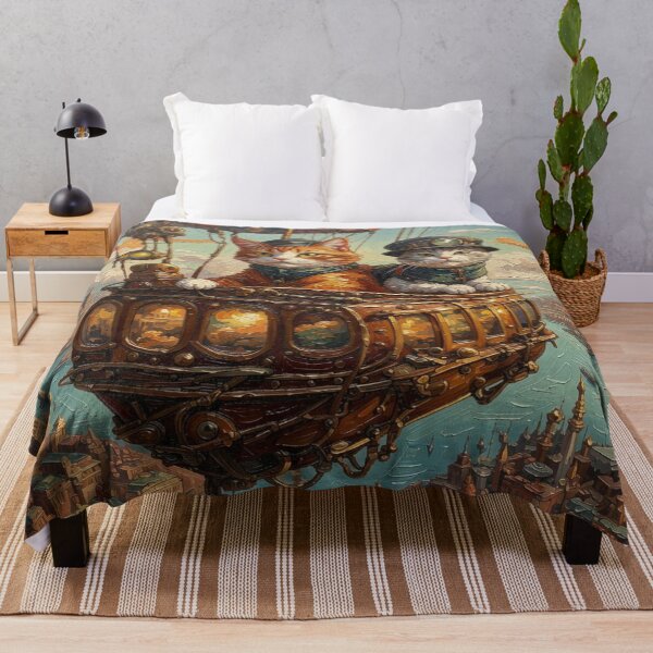 Item preview, Impasto Steampunk Airship Cats designed and sold by FotoworldEdel.