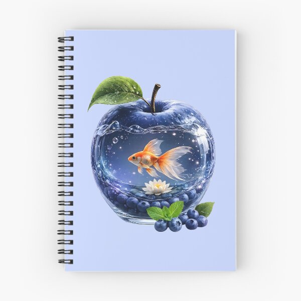 Item preview, Blueberry Apple Aquarium Goldfish – Magical Blue Crystal Fish Art designed and sold by Masora.studio.