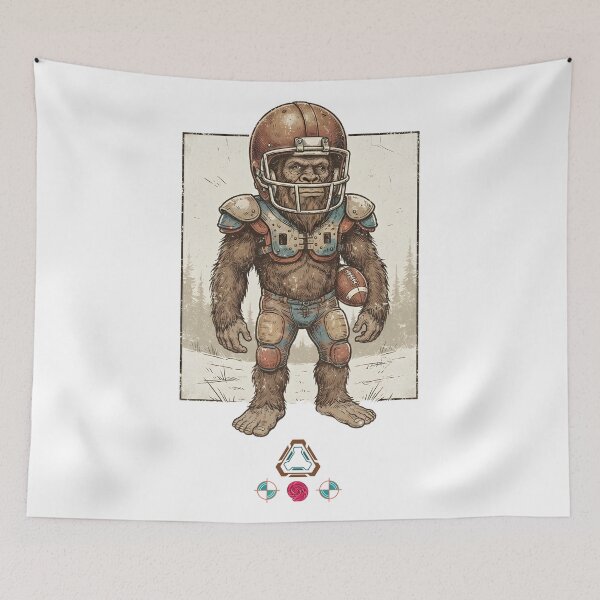 Item preview, Bigfoot Football Player Retro Sports Mascot designed and sold by Whimsy Trail Co.