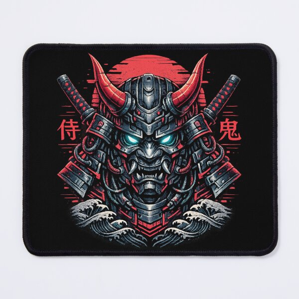 Item preview, Cyber Oni Samurai – Neon Ronin Japanese Cyberpunk Warrior designed and sold by HAFIZ-DP.