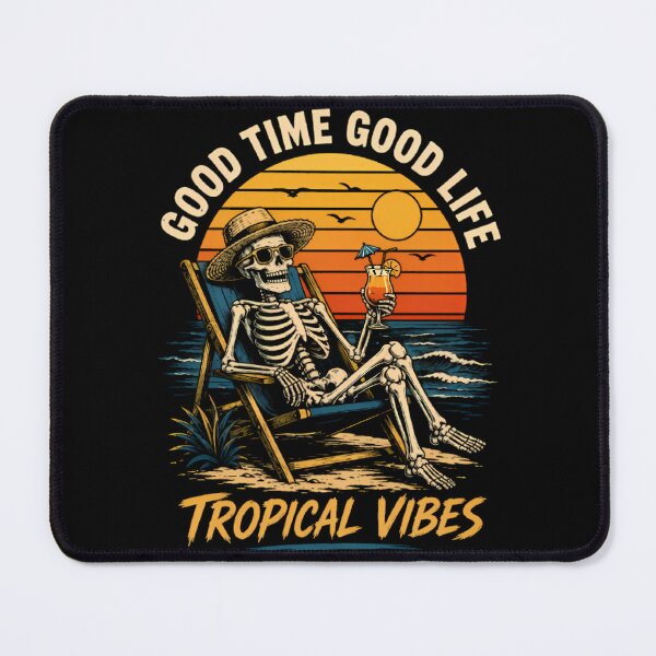 Item preview, Skeleton Relaxing In Beach Chair designed and sold by Linework Studio.